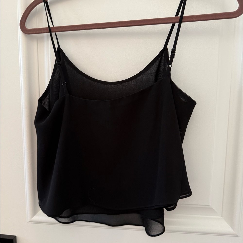 Tobi Black chiffon flowy spaghetti strap Camisole Top Blouse
